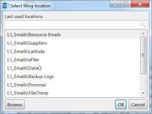 select email filing location