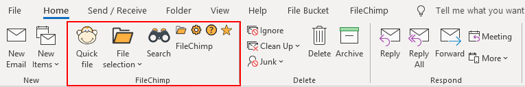 FileChimp Outlook Ribbon